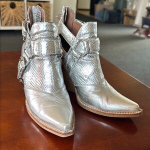Silver Ankle Boots